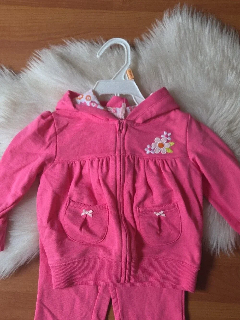 Carter's Pink Girls' Hoodie & Jogger Set. 12 Months